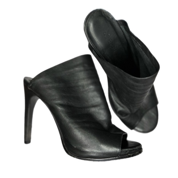A7EIJE Selma Open-toe Leather Heeled Mules 8.5W - Picture 2 of 9